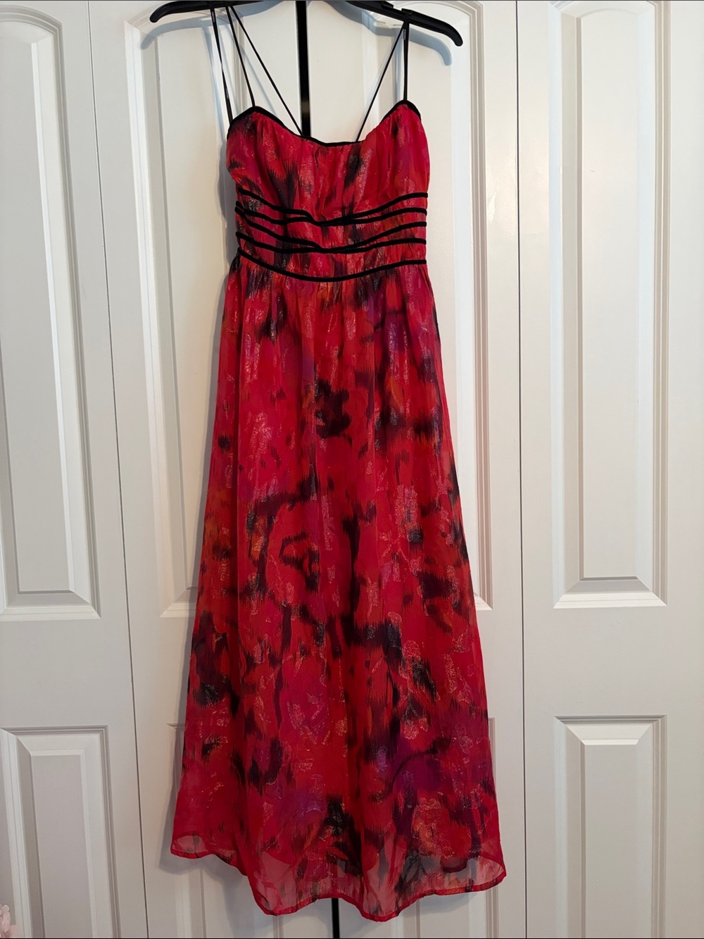 Forever 21 Red & Black Floral Maxi Dress